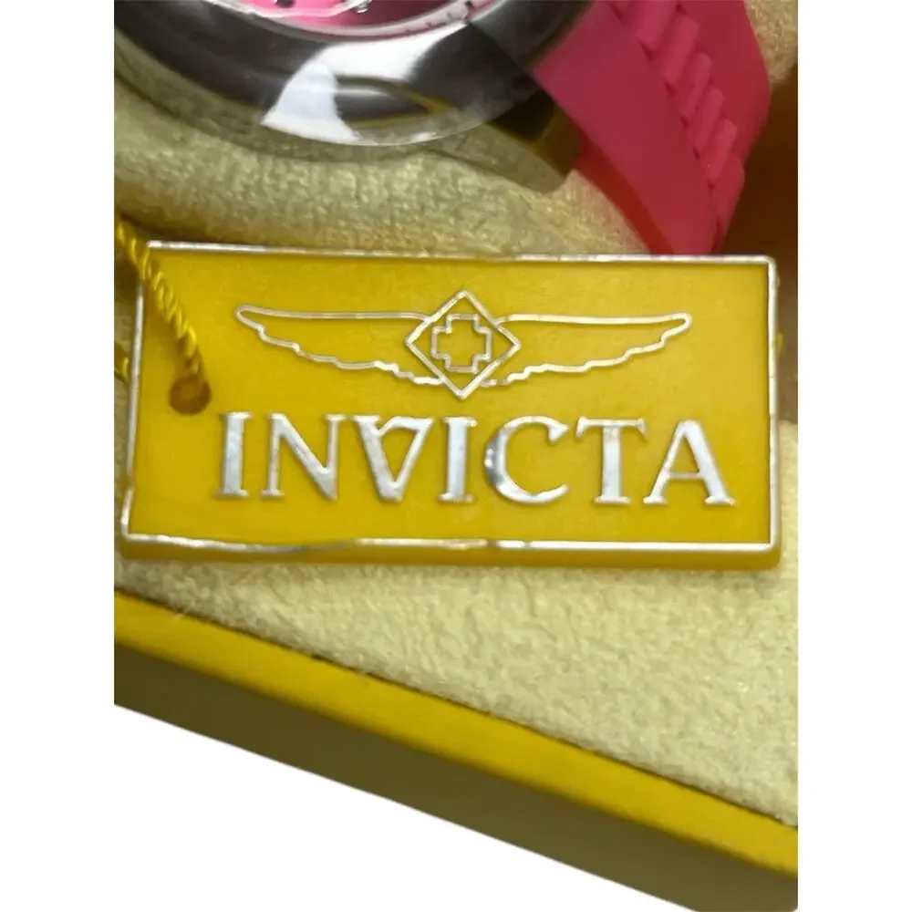 Invicta Angel 19362 Women’s Watch NWT Stainless Steel Pink Flame‑Fusion Crystal